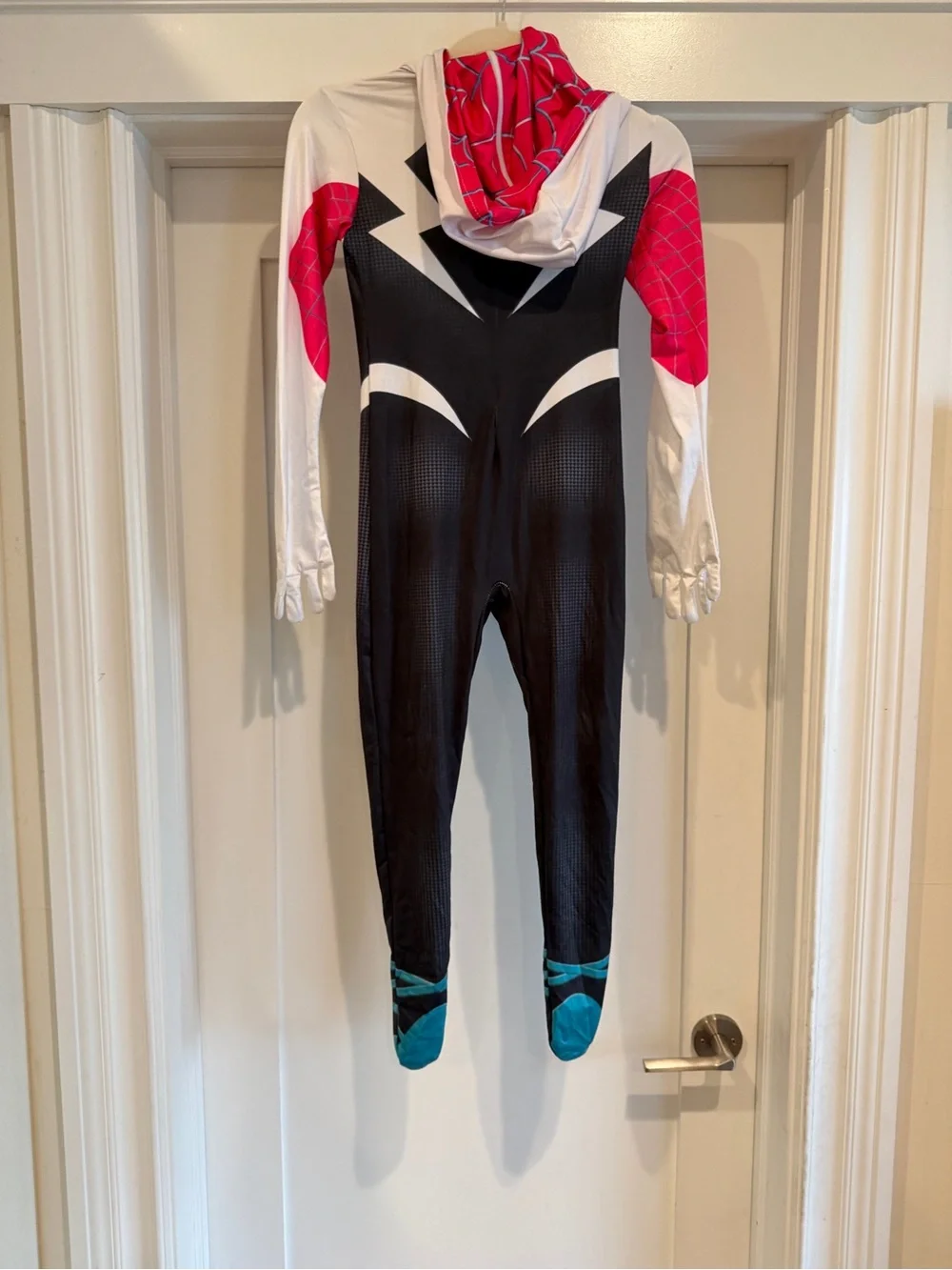 Gwen Stacy Spidergirl Jumpsuit Costume in Black, White & Pink